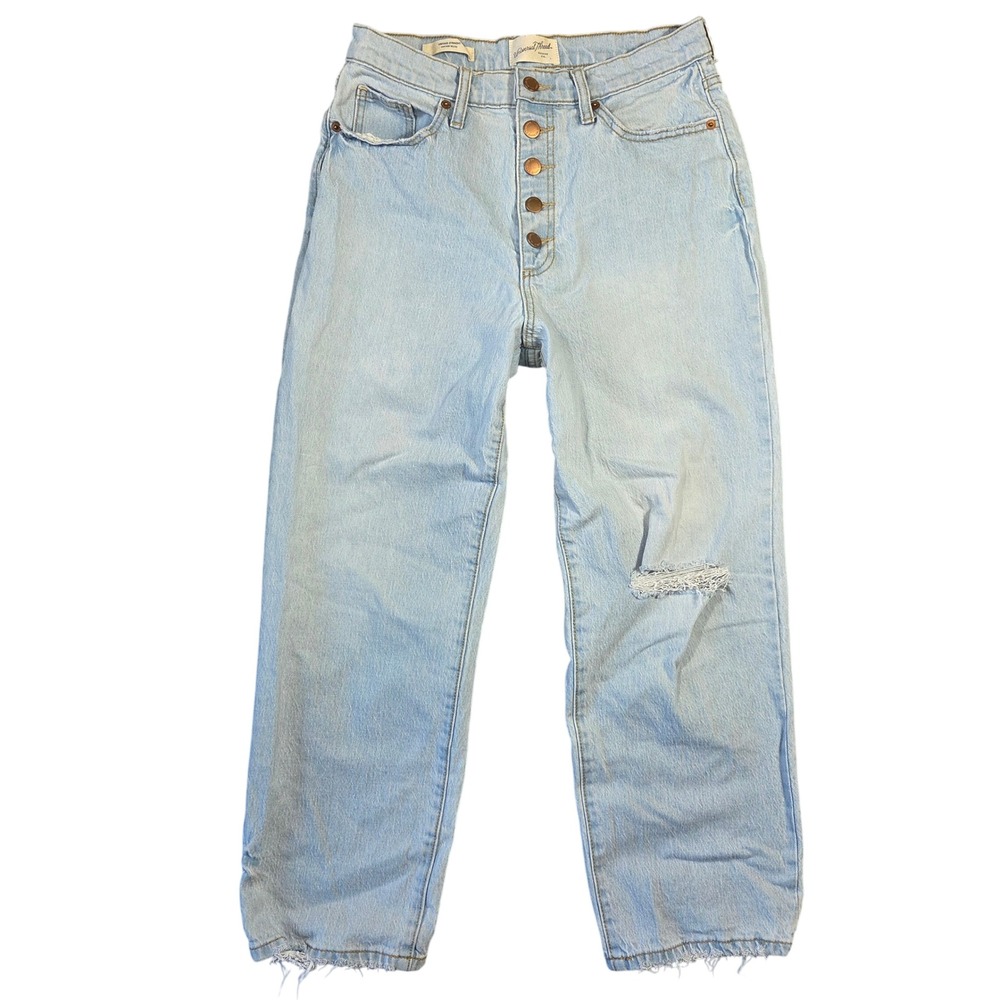 Universal Thread Vintage Straight Distressed Button Fly Jeans Women 8 Boho Retro